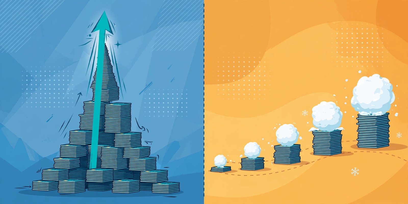 Side-by-side visual comparison of the avalanche and snowball debt payoff strategies